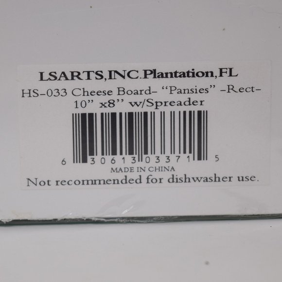 LSARTS 2 Piece Designer Serving Set Pansies New - Picture 3 of 11